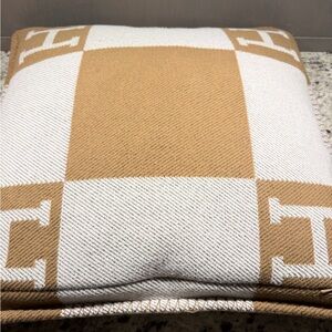 Tan and White Hermes Avalon Pillow